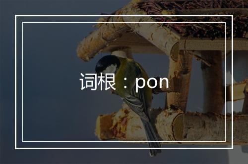 词根：pon