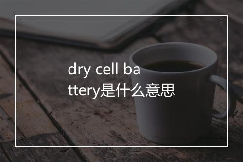 dry cell battery是什么意思