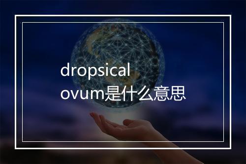 dropsical ovum是什么意思