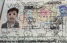 男子护照遭涂鸦被困韩国